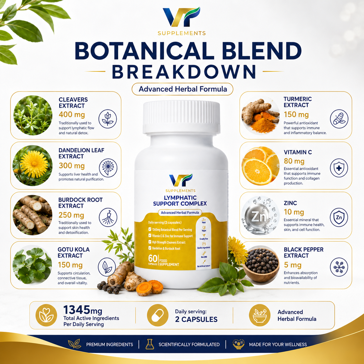 Lymphatic Botanical Complex with vitamin C zinc and botanical extracts
