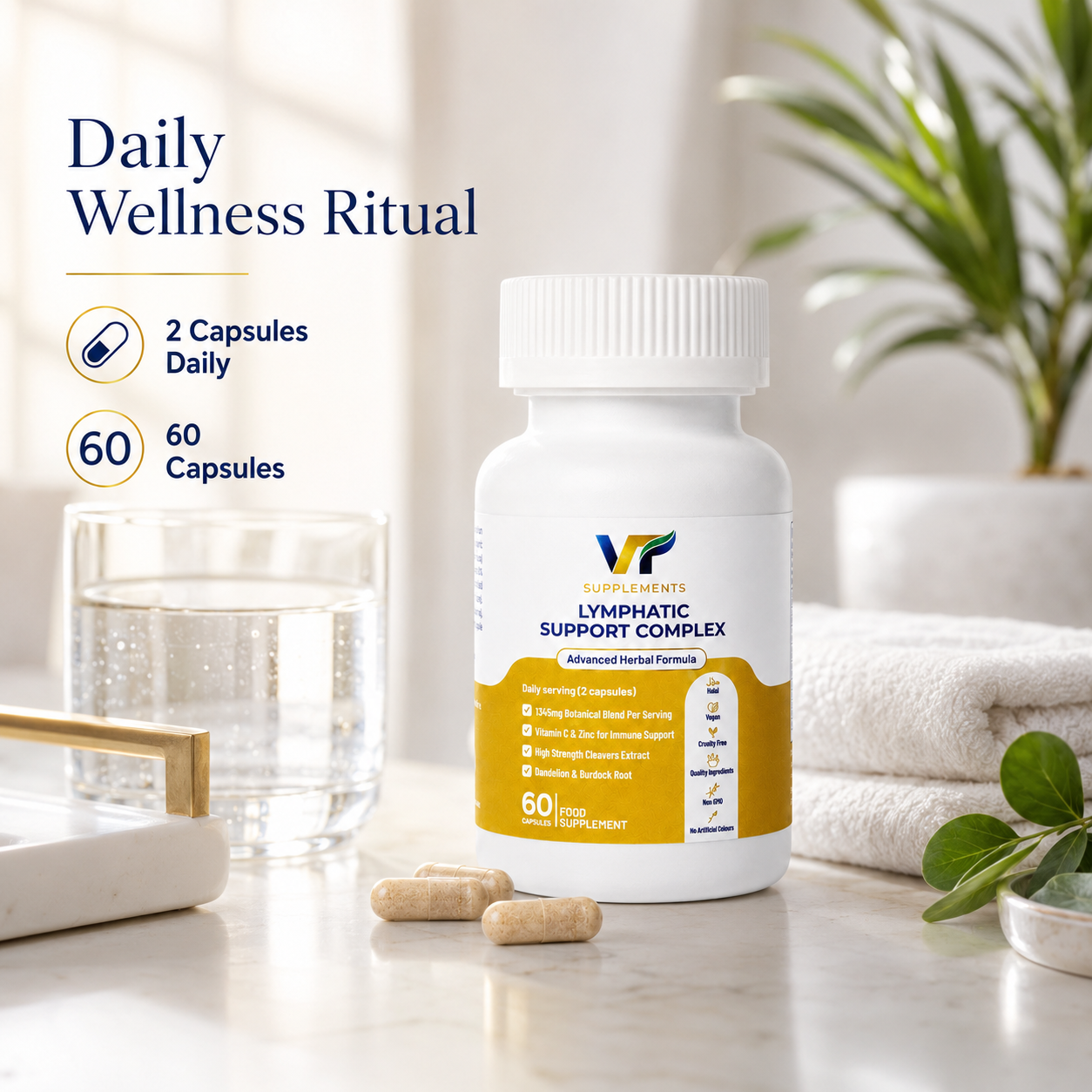 VT Supplements Lymphatic Botanical Complex features and 30 day supply