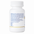 White supplement bottle with label on a white background