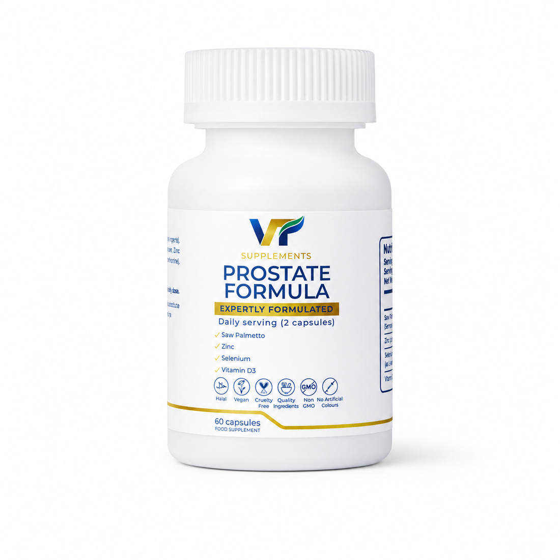 VT Supplements Prostate Formula capsules with Saw Palmetto 500mg Zinc Selenium and Vitamin D3