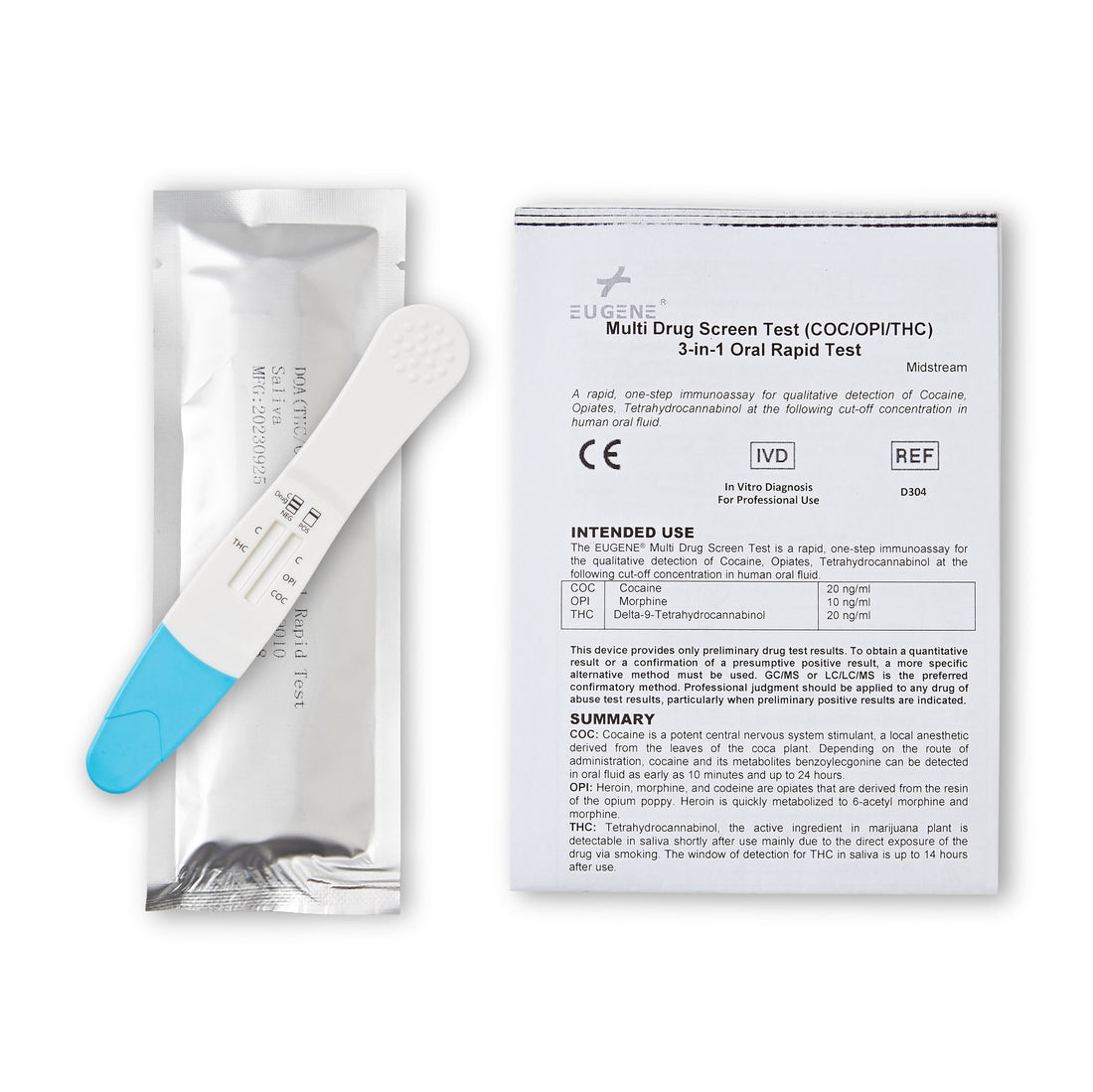 3-in-1 Saliva Drug Testing Kits - Cocaine, Cannabis