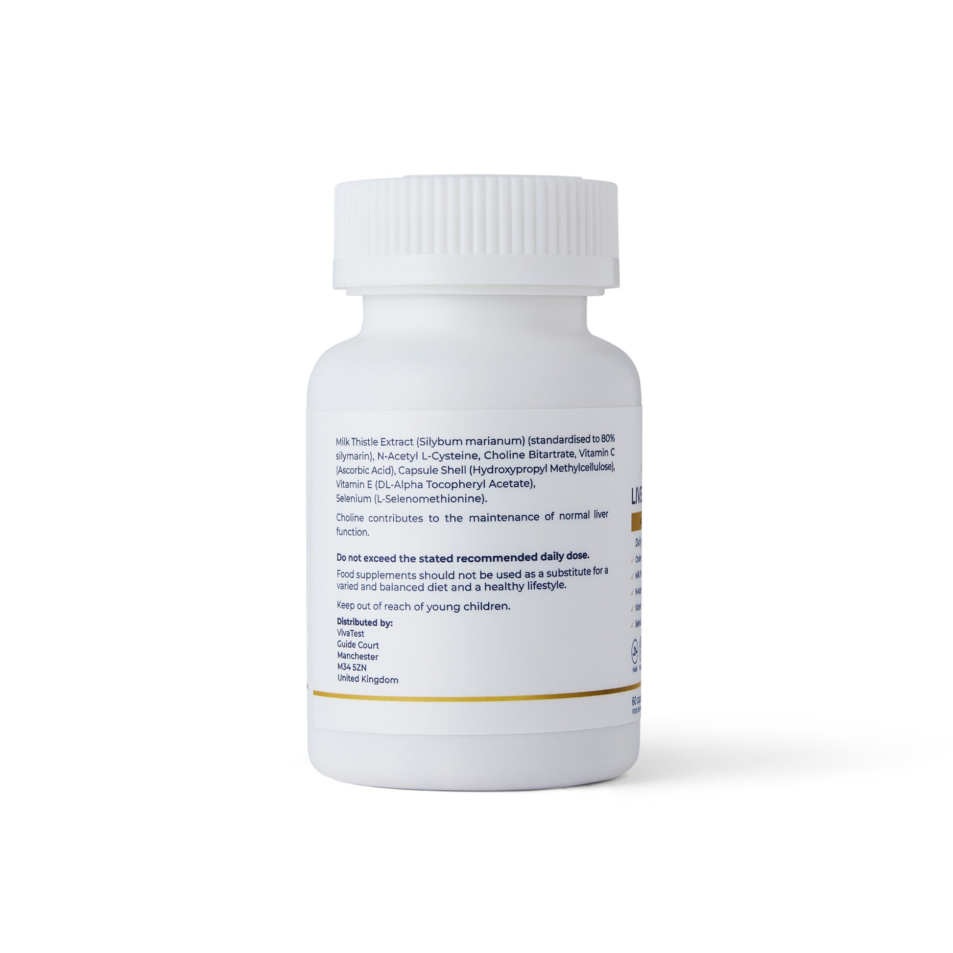 VT Supplements Milk Thistle 300mg Capsules with Choline NAC Selenium Vitamin C and Vitamin E