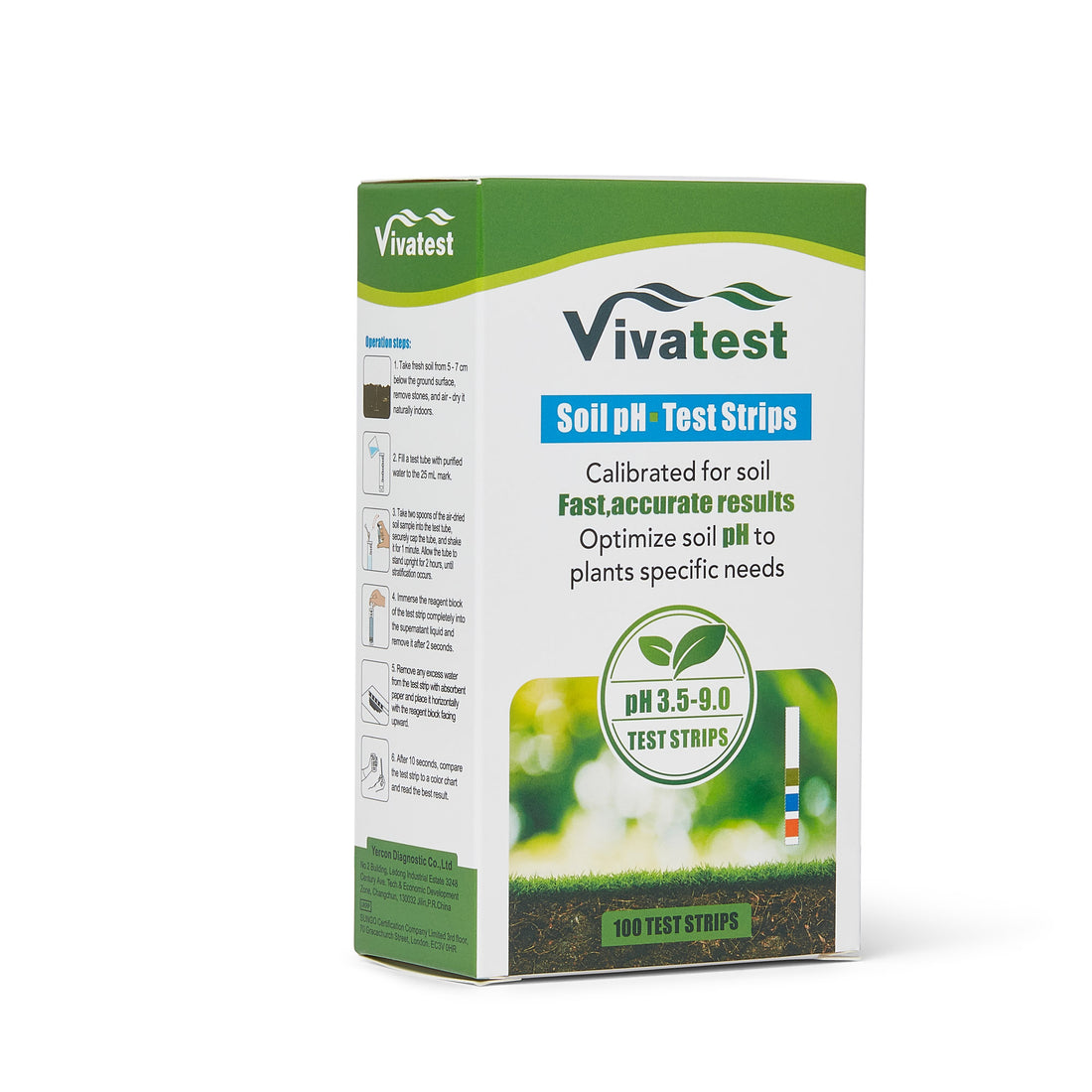 VivaTest Soil pH Test Strips – 100 Pack Soil Testing Kit – Fast & Accurate pH Test for Garden, Lawn, Plants & Compost – UK Seller
