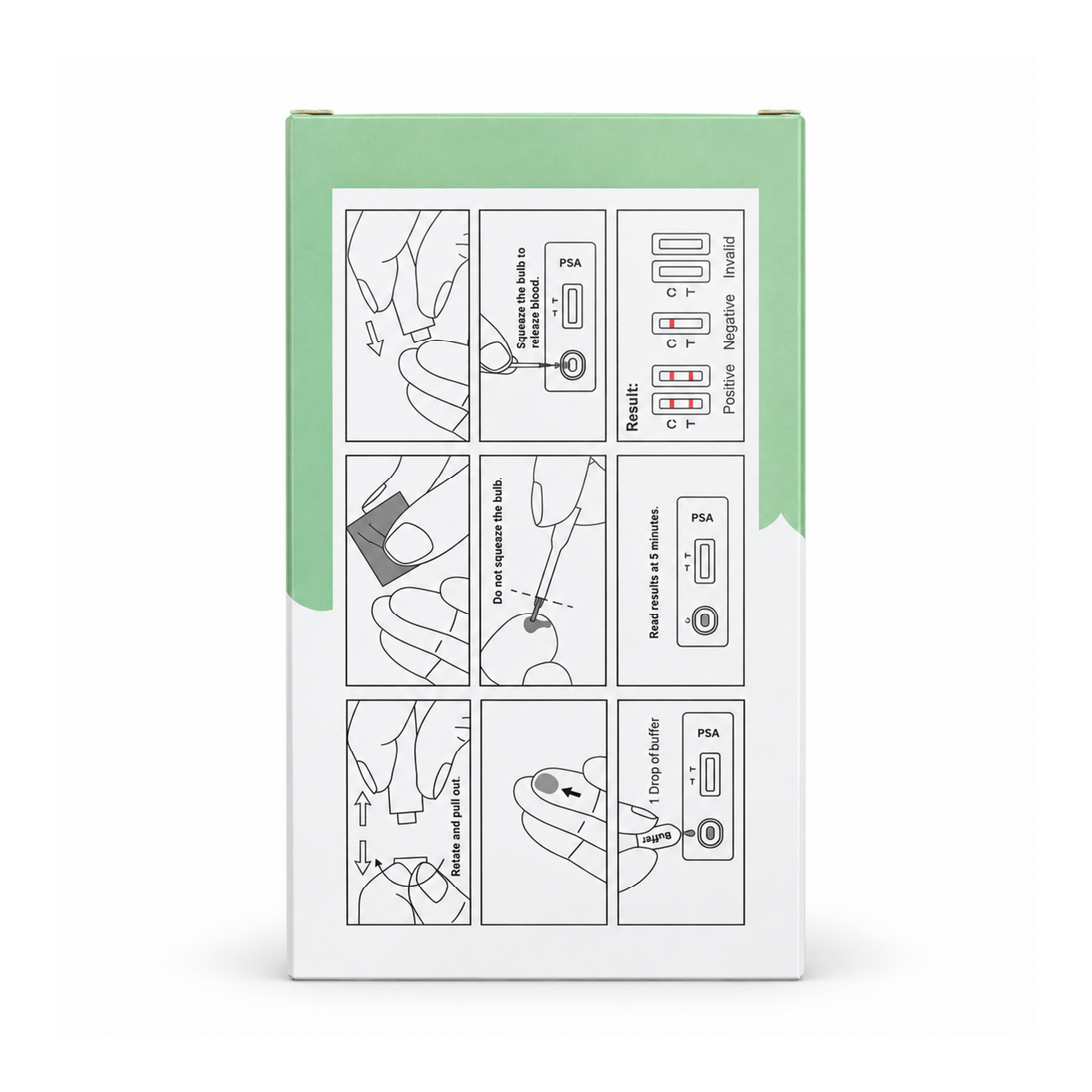 VivaTest PSA prostate test kit box for prostate-specific antigen screening using a finger-prick blood sample.