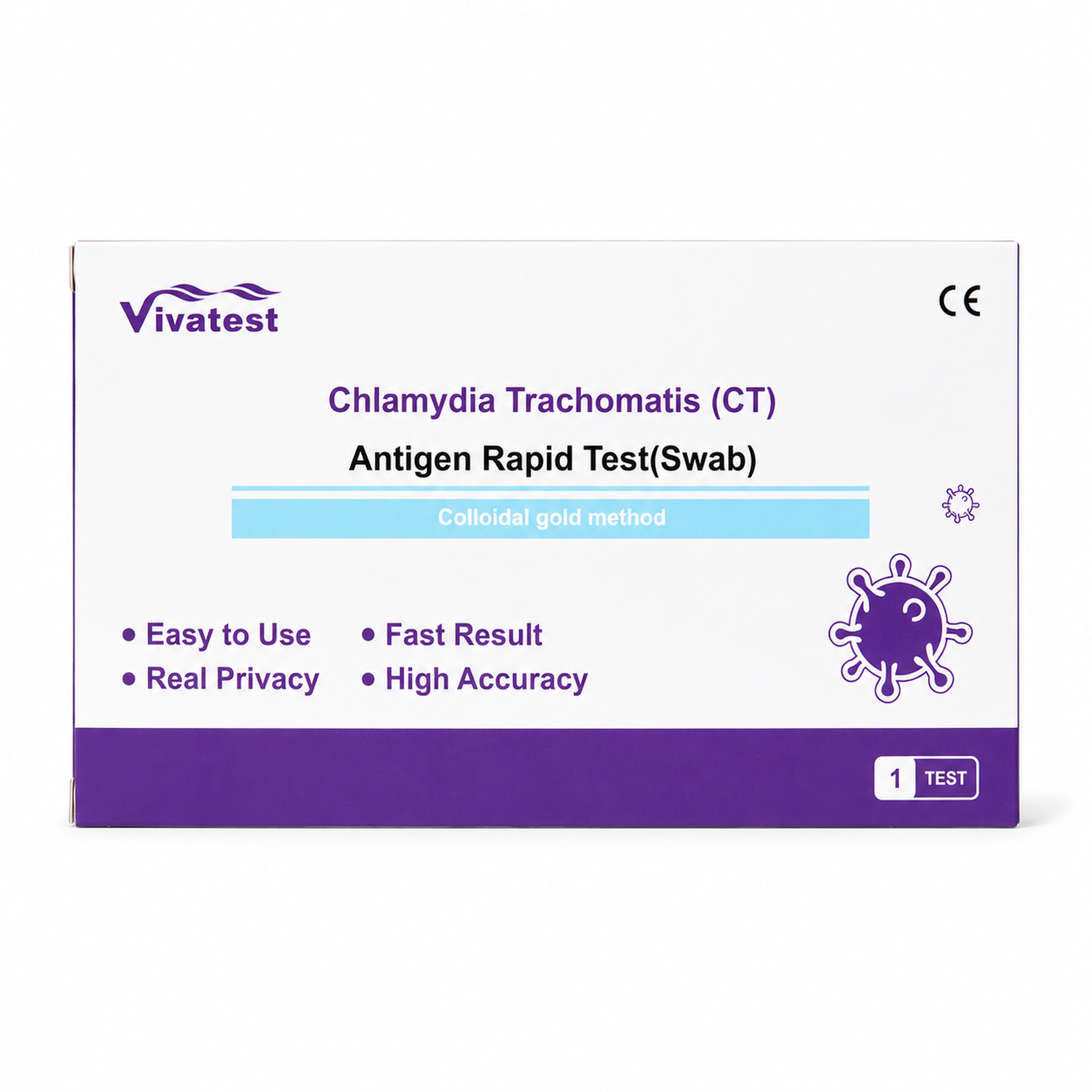 VivaTest Chlamydia Rapid Test Kit for private male and female home STI screening with 15 minute results